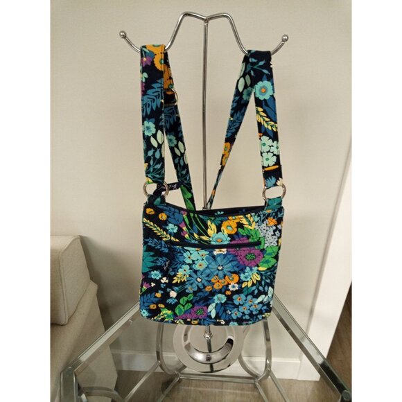 Vera Bradley Women's Retired Midnight Blue Crossbody Hipster Floral Bag - Picture 2 of 4